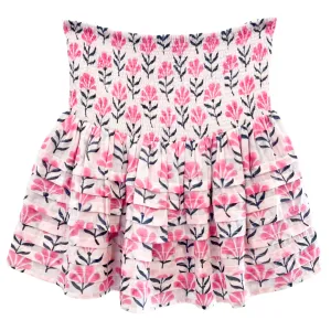 Pleated Smocked Mini Skirt
