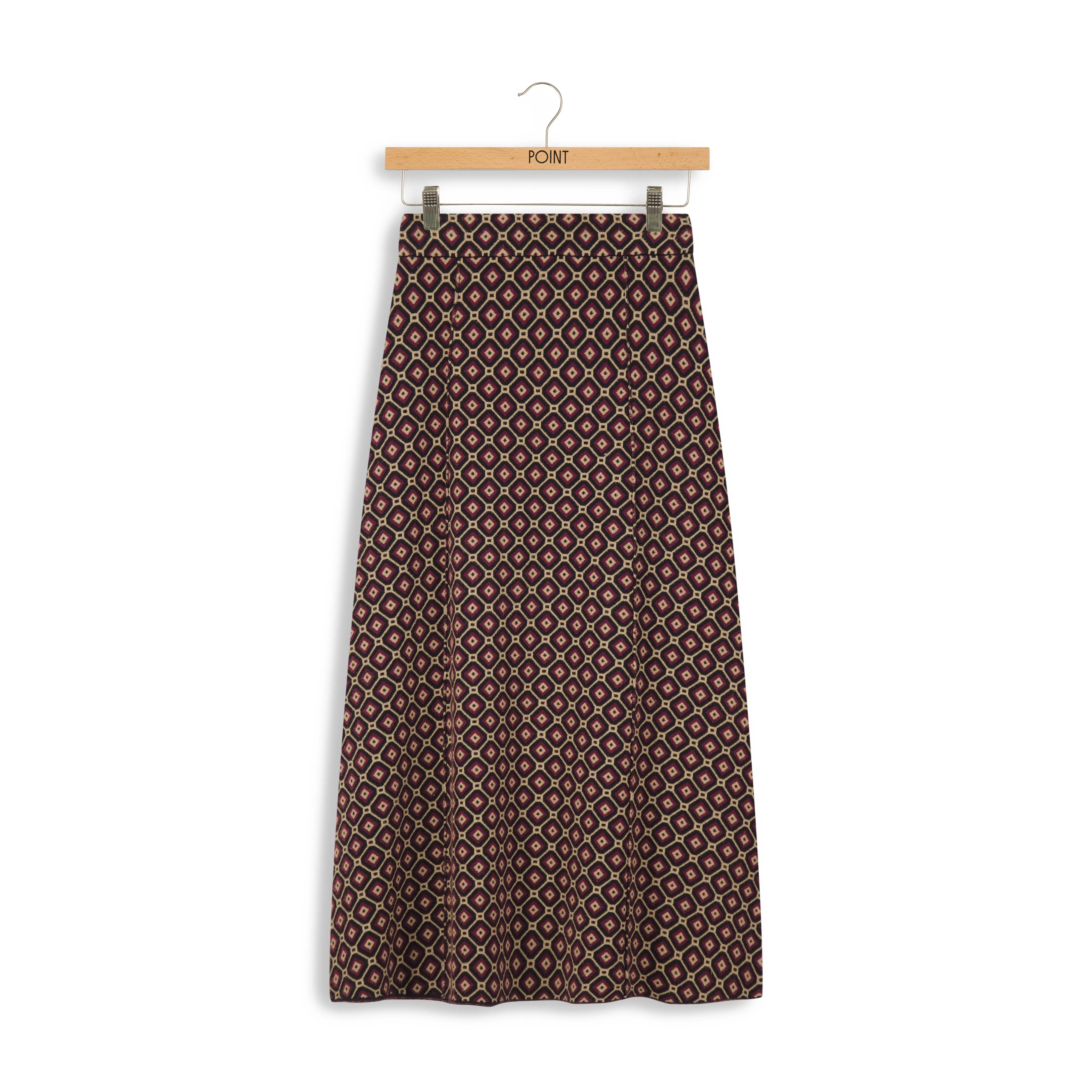 Point Jacquard A-Line Skirt in Geo Color