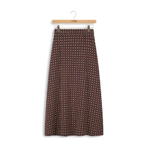 Point Jacquard A-Line Skirt in Geo Color