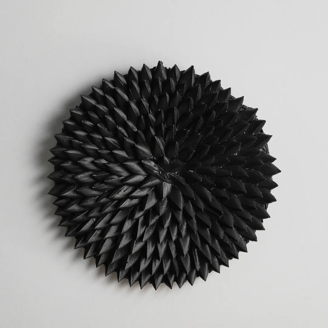 Porcupine African Textured Woven Wall Art in Black, White or Natural