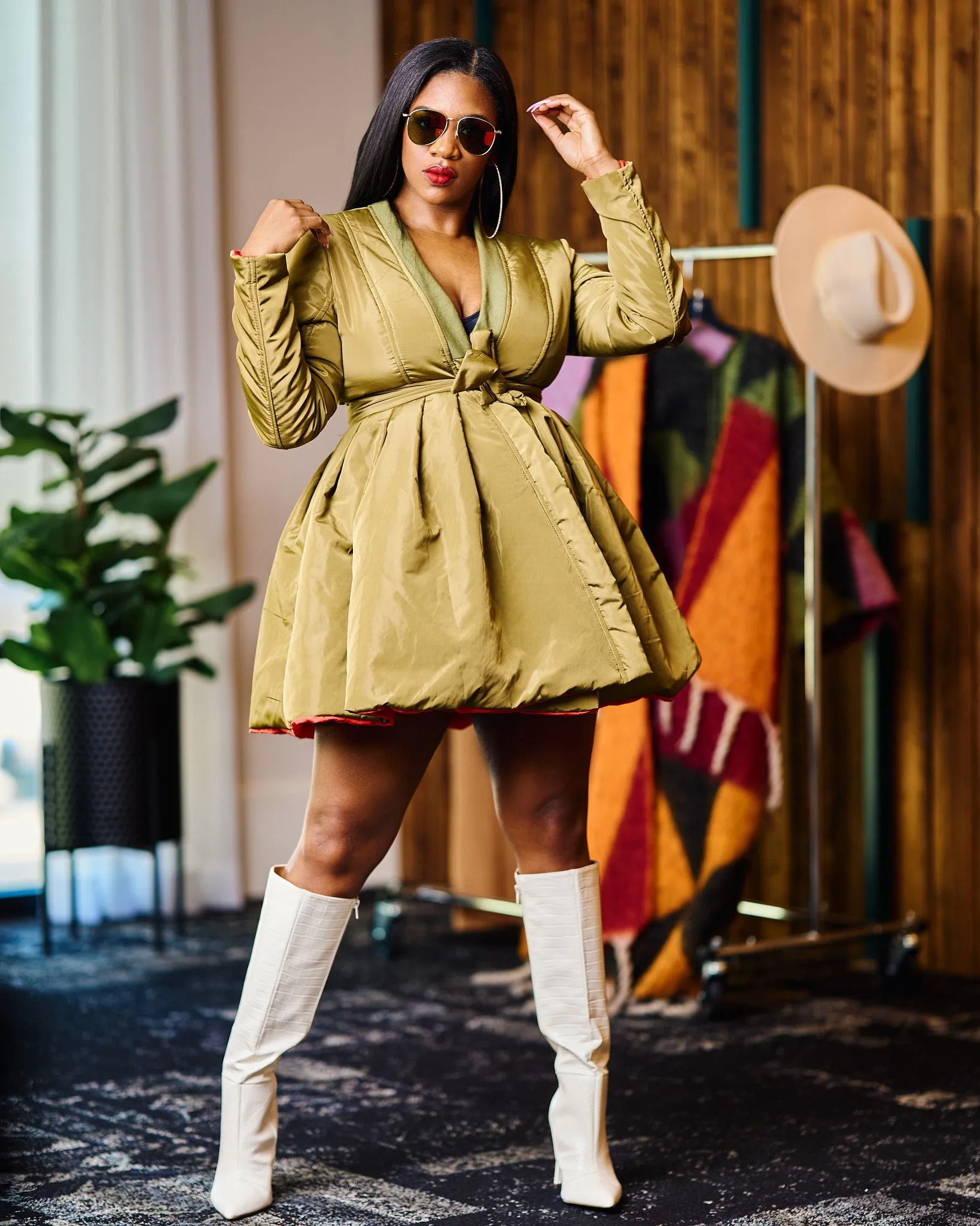 Puffed Up | Jacket Dress | Green