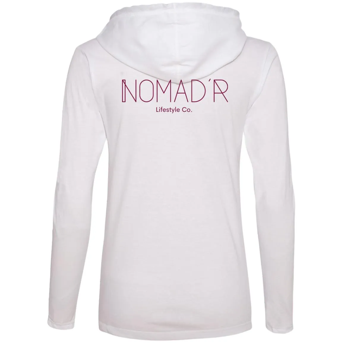 "NOMAD'R- Back" Hooded Long Sleeve Women's Tee"