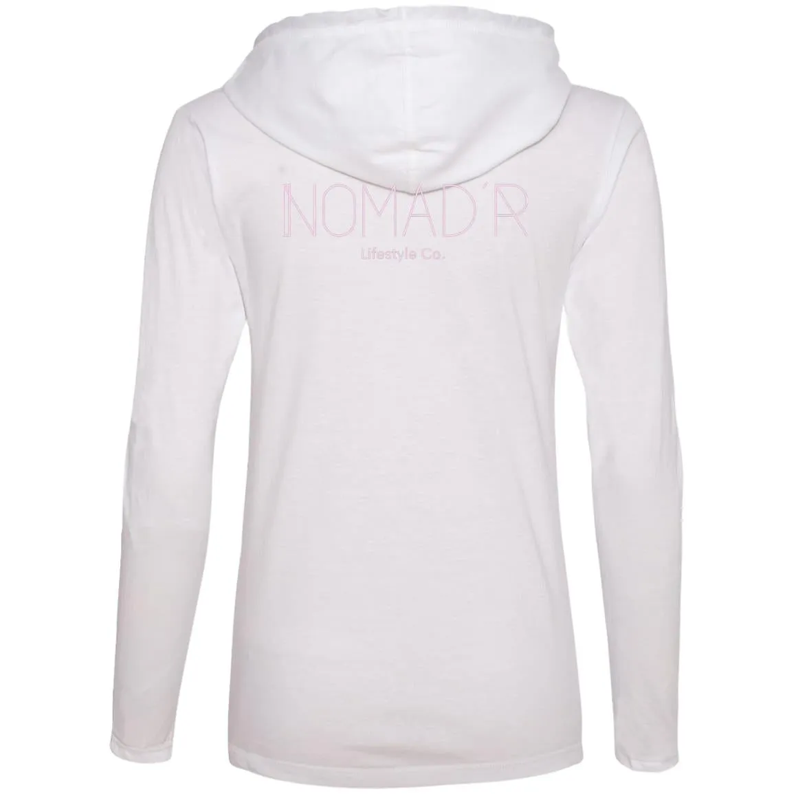 "NOMAD'R- Back" Hooded Long Sleeve Women's Tee"