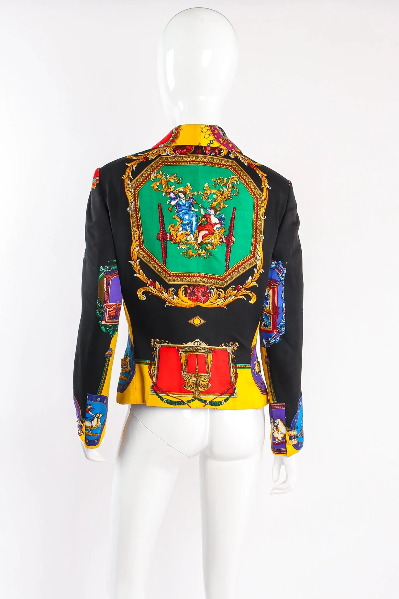 Rainbow Baroque Print Jacket & Skirt Suit