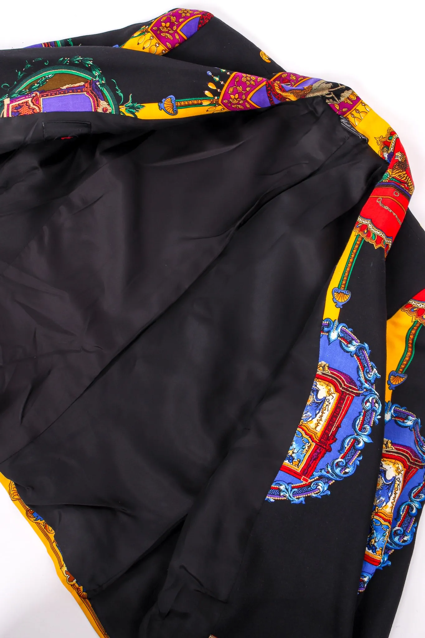 Rainbow Baroque Print Jacket & Skirt Suit