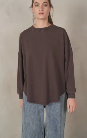 Raven Center Back SplitCrewneck LS Top