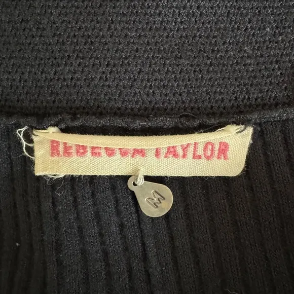 Rebecca Taylor Pleated Black Stretch Skirt Size Medium