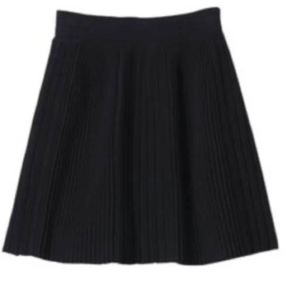 Rebecca Taylor Pleated Black Stretch Skirt Size Medium