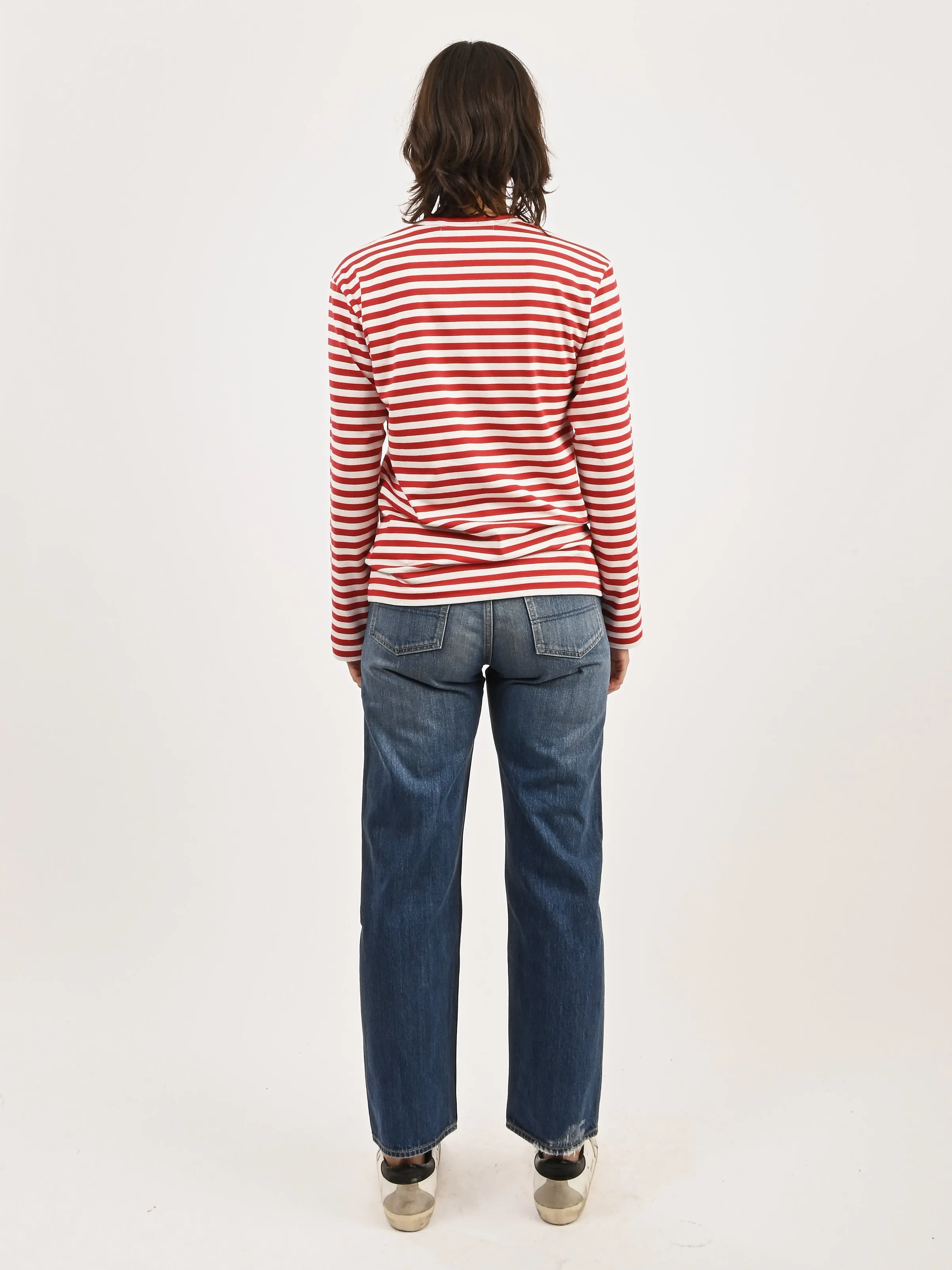 Red/White Red Heart Play Striped T-Shirt