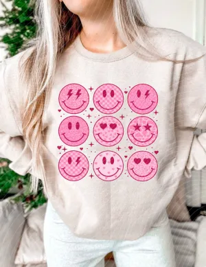 Retro Valentine Vibes Sweatshirt - Sand