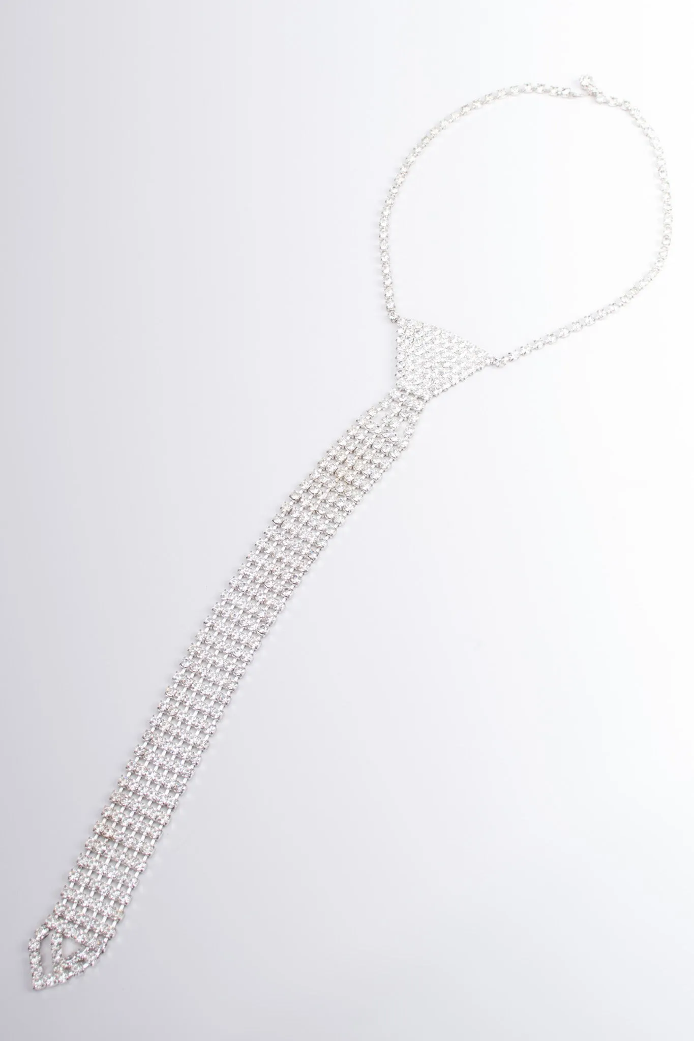 Rhinestone Necktie Necklace