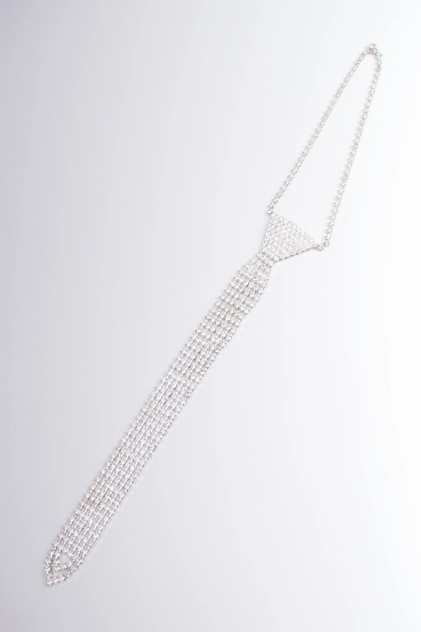 Rhinestone Necktie Necklace