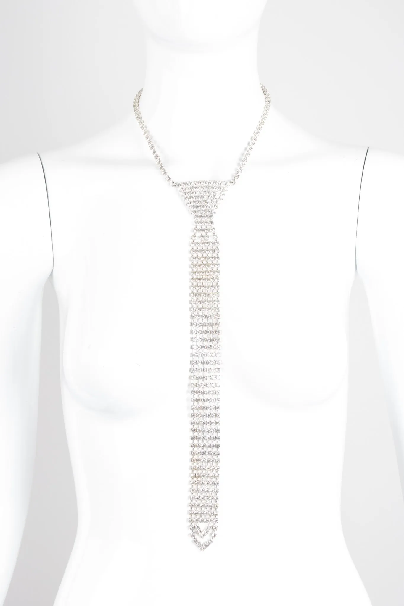 Rhinestone Necktie Necklace