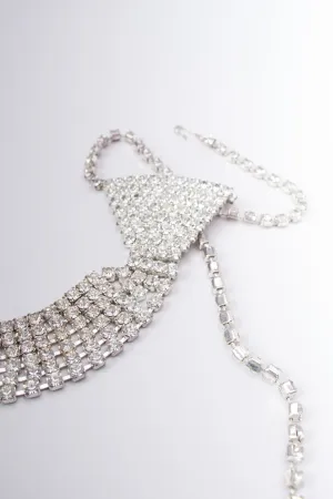 Rhinestone Necktie Necklace