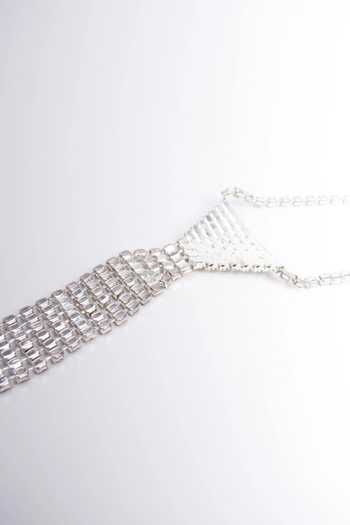 Rhinestone Necktie Necklace