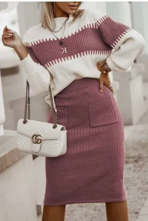 Rib Sweater Dress Set