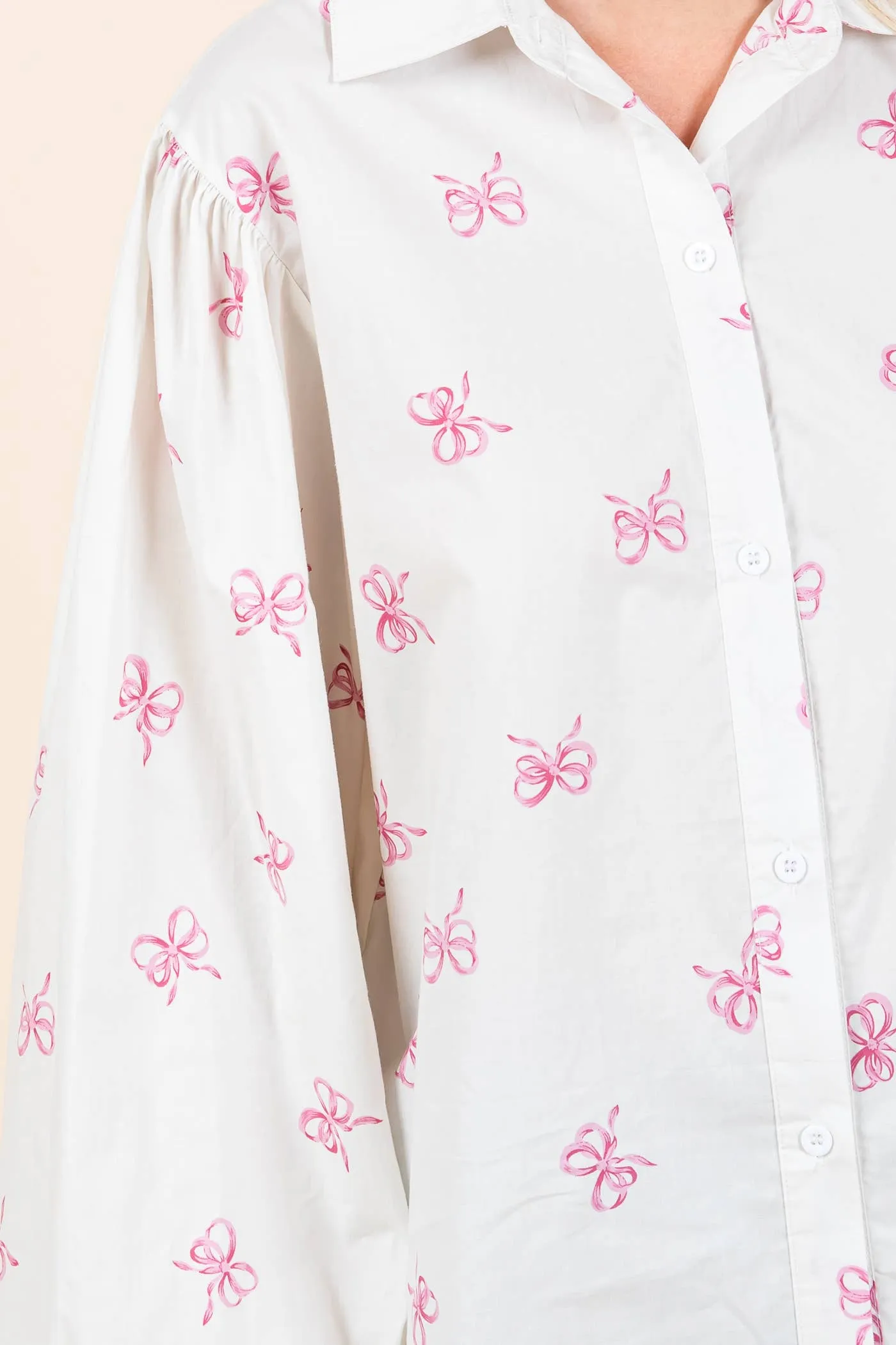 Ribbon Bow Print Top