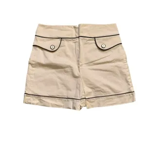 Richmond X White A-Line Mini Skirt w/Pleated Front &amp; Black Trim Sz 44 NWT