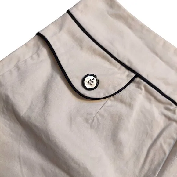 Richmond X White A-Line Mini Skirt w/Pleated Front &amp; Black Trim Sz 44 NWT