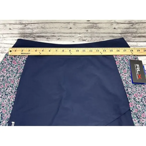 RLX Ralph Lauren Skort Womens Large Navy Floral Pleated Performance Skirt Tennis
