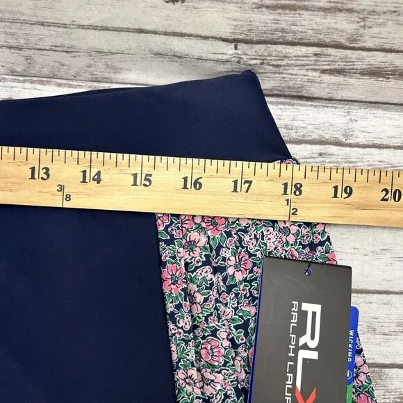 RLX Ralph Lauren Skort Womens Large Navy Floral Pleated Performance Skirt Tennis