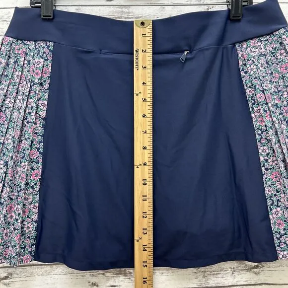RLX Ralph Lauren Skort Womens Large Navy Floral Pleated Performance Skirt Tennis