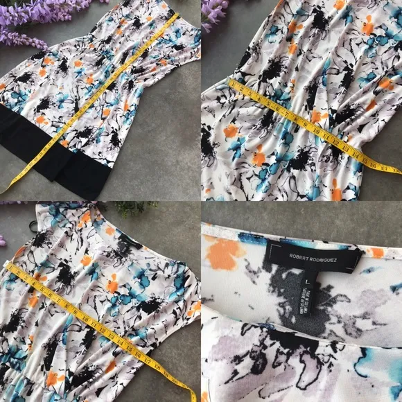 Robert Rodriguez Asymmetrical Floral Dress Size L