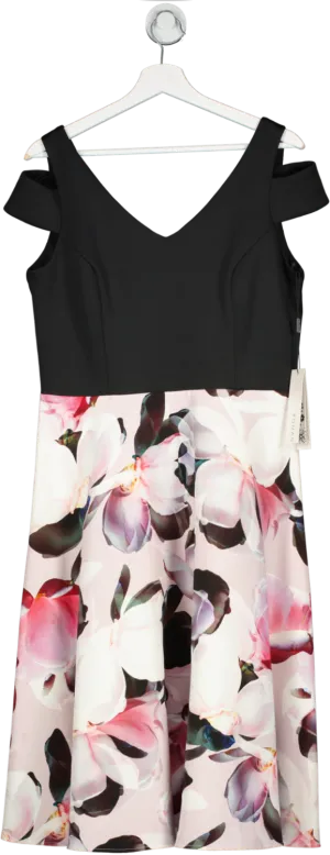 ROMAN ORIGINALS Black Fit And Flare Print Skirt Dress BNWT UK 12