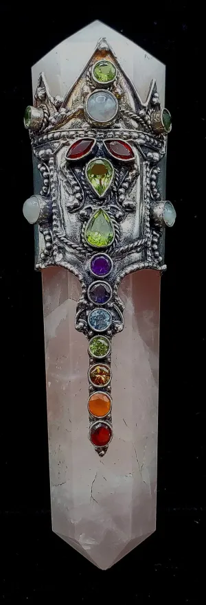 Rose Quartz Chakra Wand (Double Terminated)
