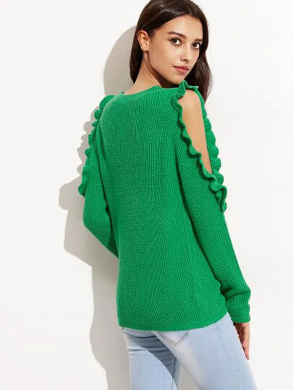 Round Neck Long Sleeve Knit Sweater