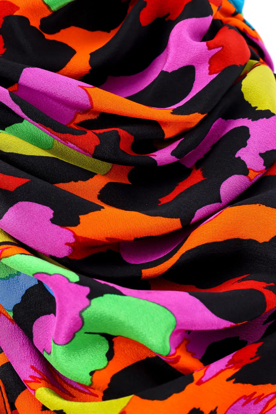Ruched Neon Leopard Dress