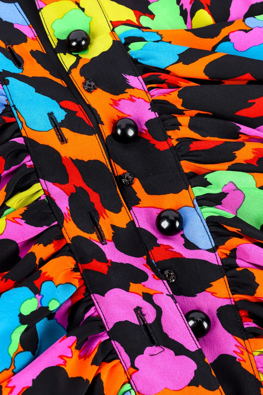 Ruched Neon Leopard Dress