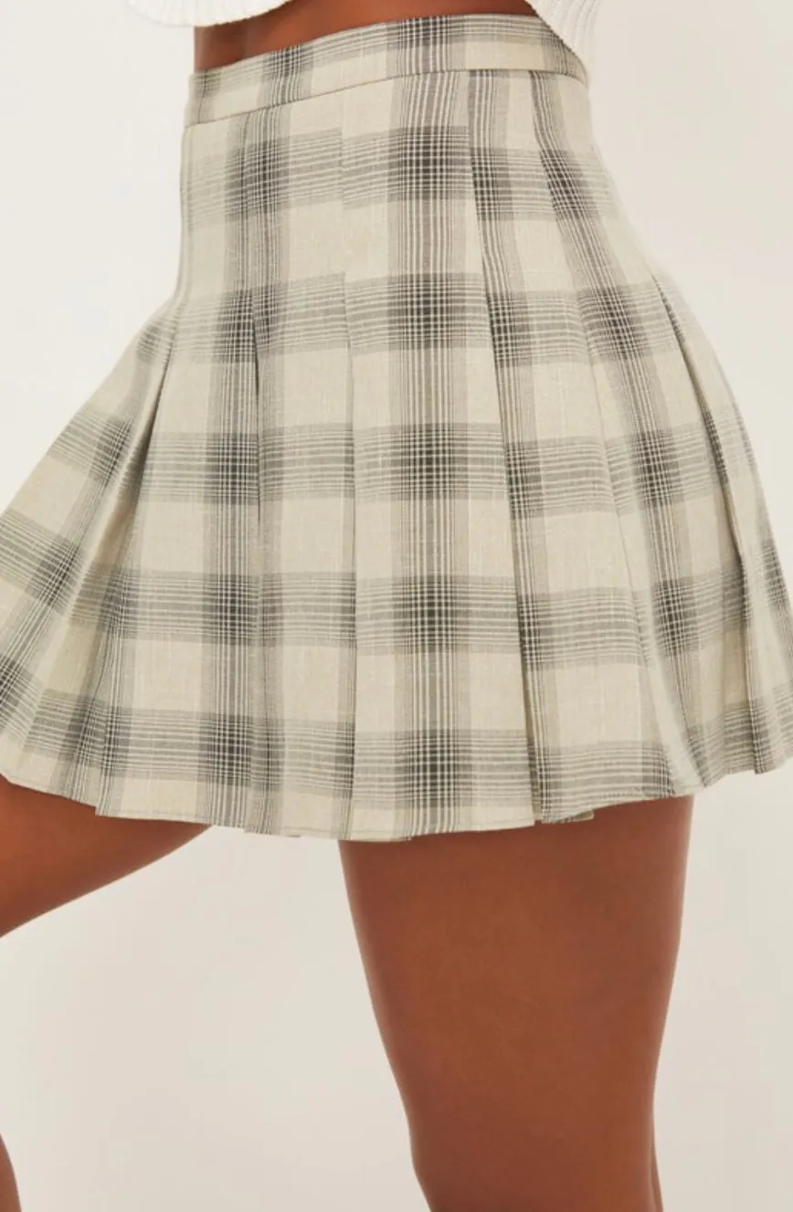 Sage Pleated mini skirt