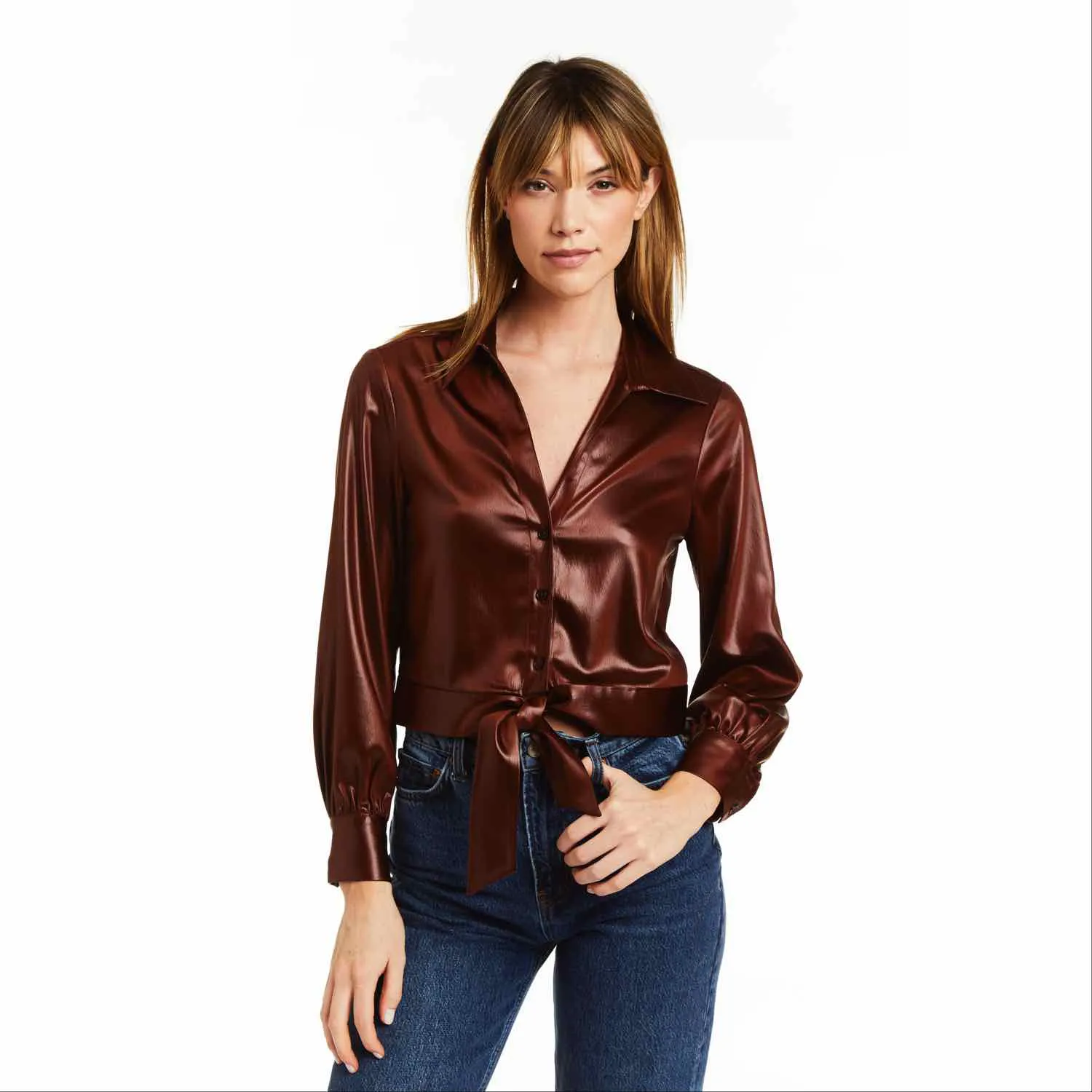 SALE! Lottie Long Sleeve Top in Saddle by Drew