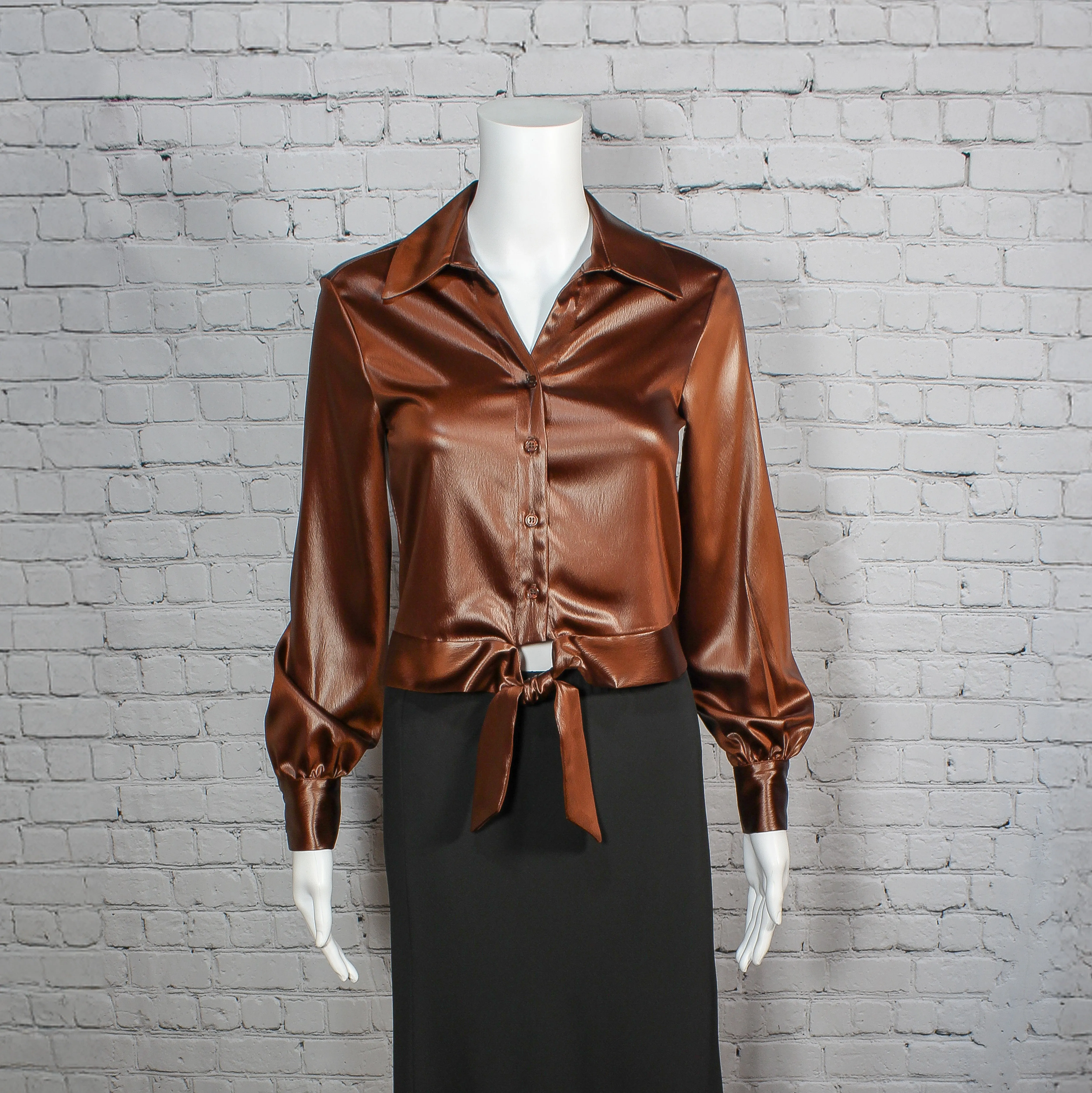 SALE! Lottie Long Sleeve Top in Saddle by Drew