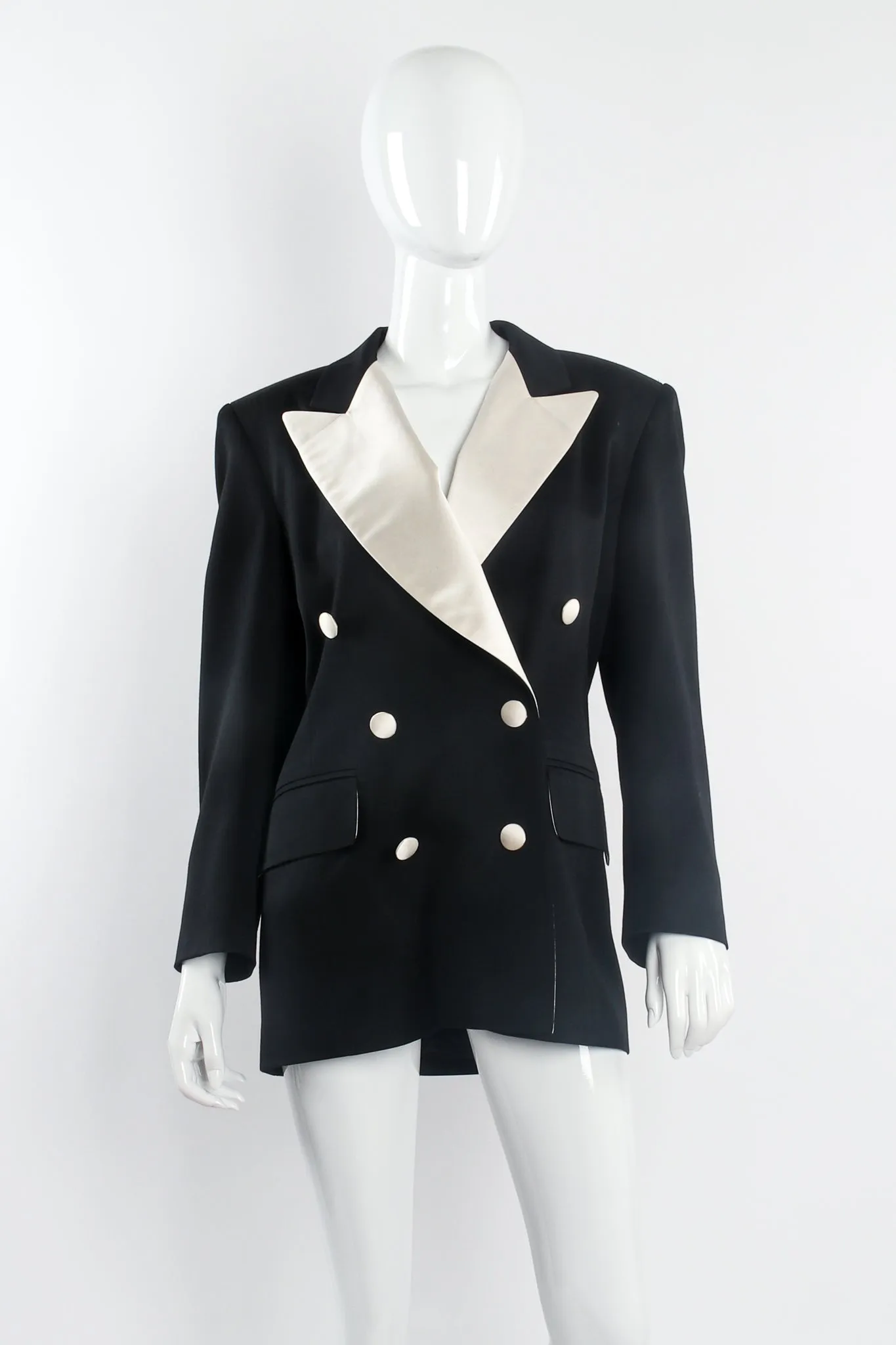 Satin Trim Tuxedo Jacket & Pant Suit