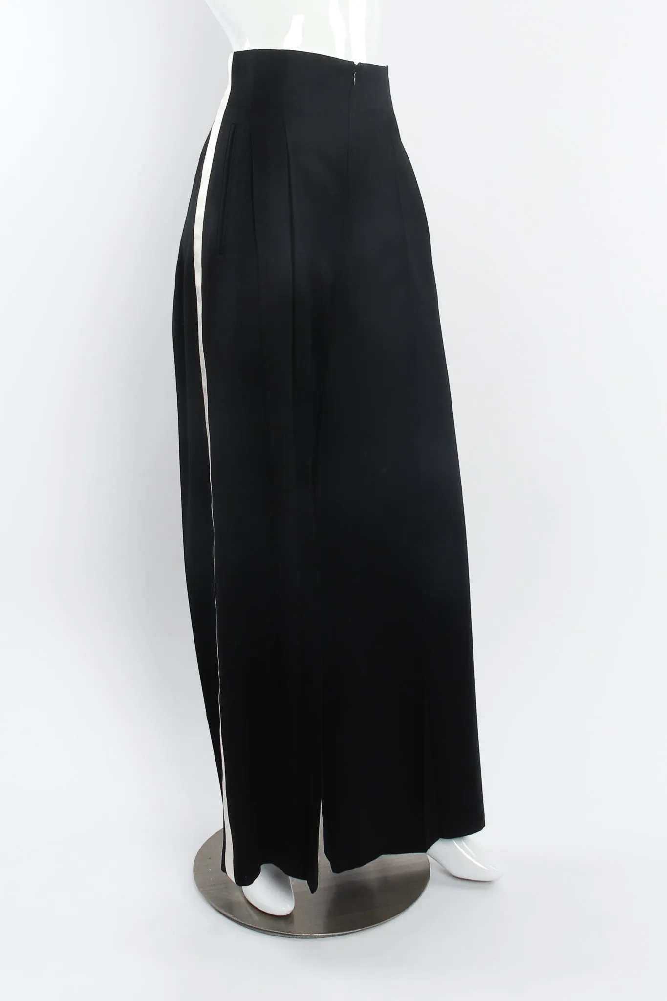Satin Trim Tuxedo Jacket & Pant Suit