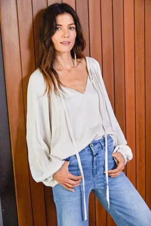 Satin V-Neck Top