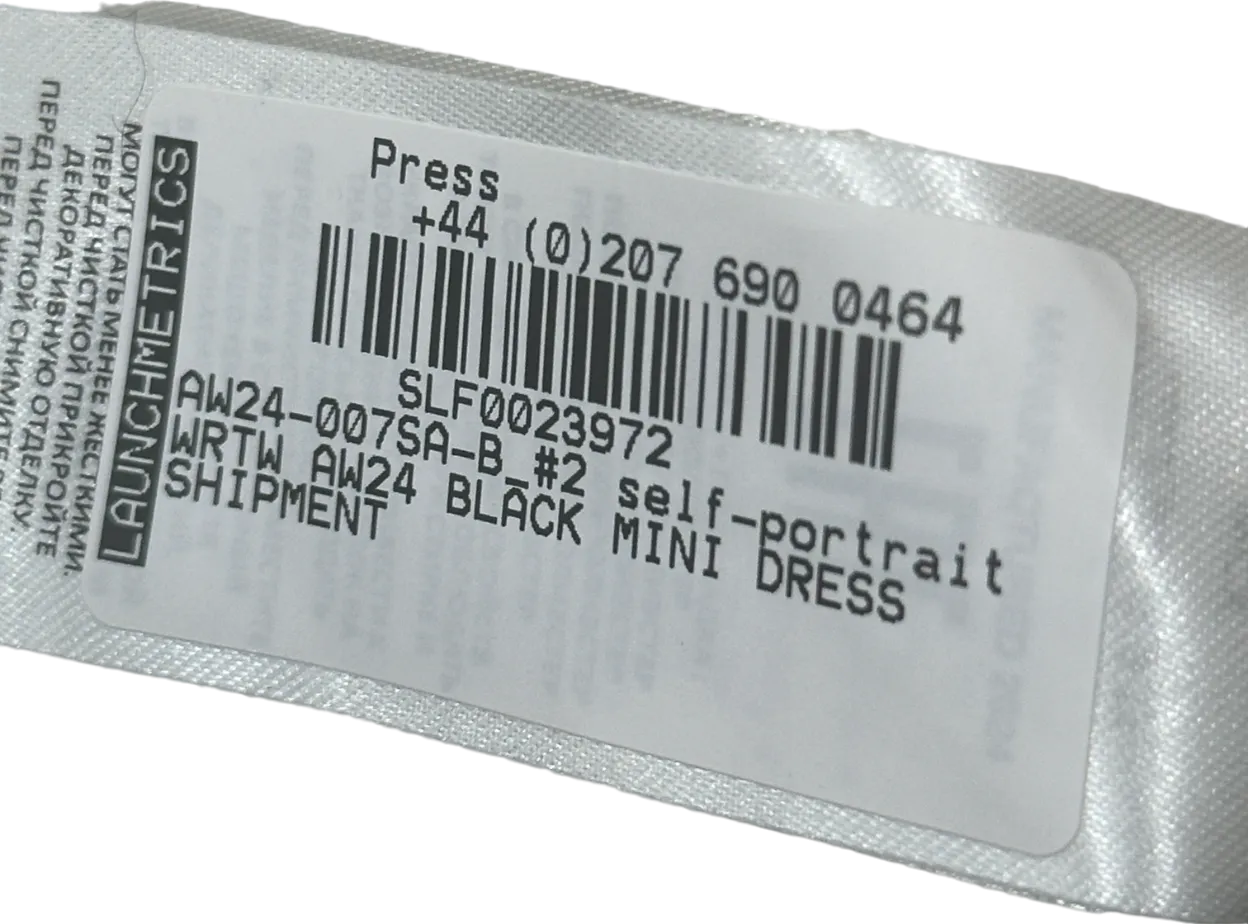 Self-Portrait Black Mini Dress UK 8