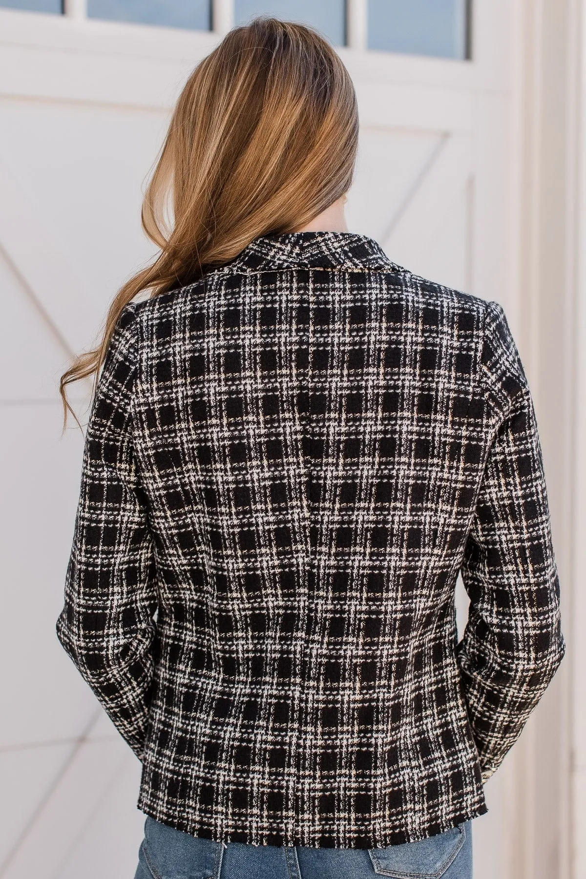 Sending Style Open Front Blazer- Black