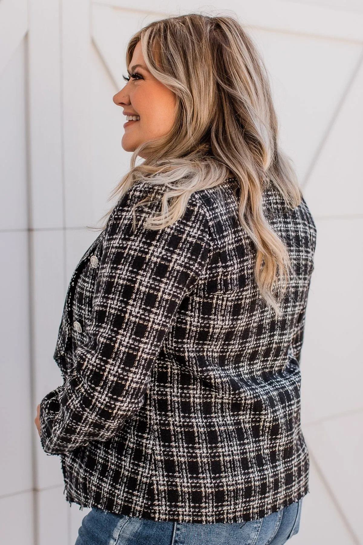 Sending Style Open Front Blazer- Black
