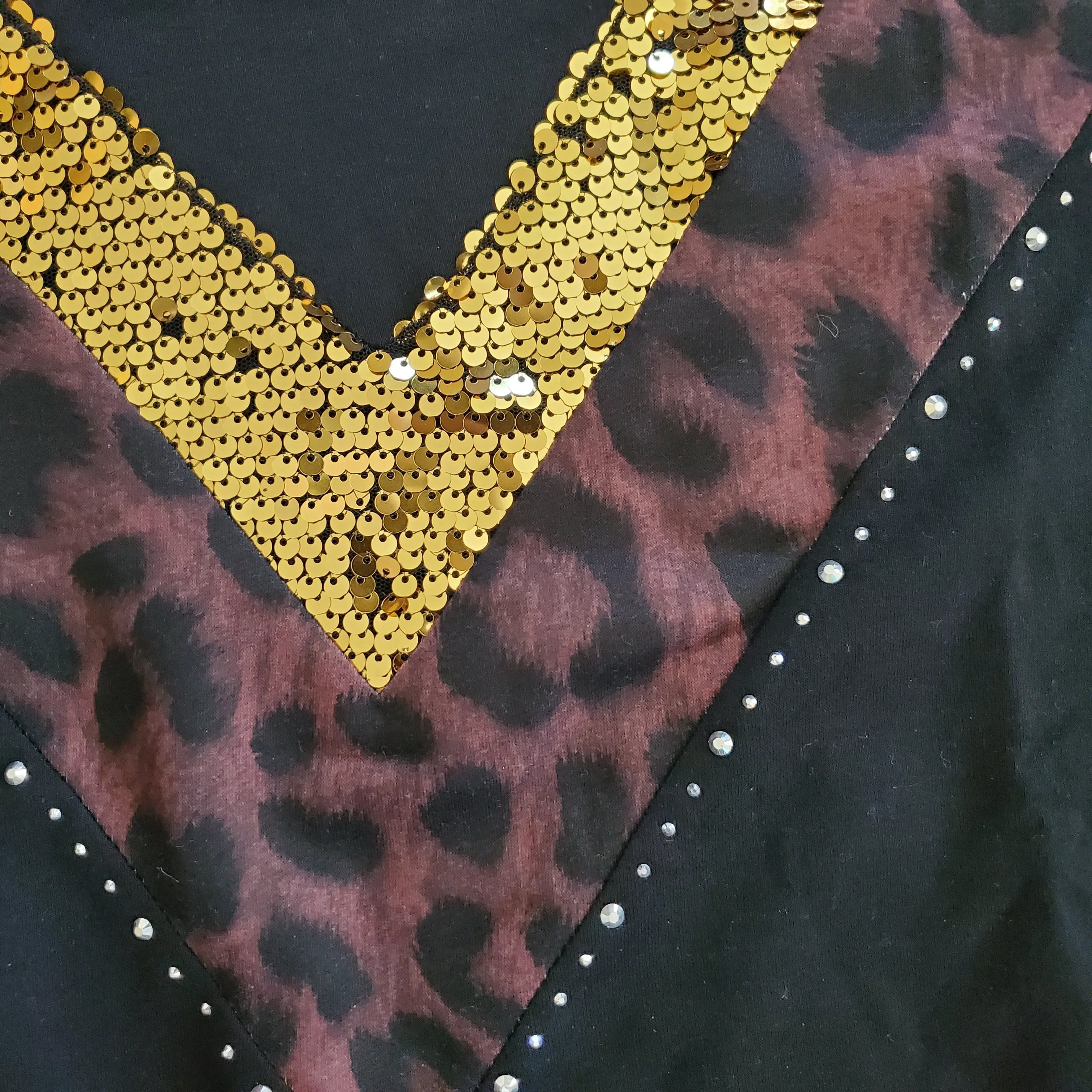 Sequin Chevron Long Sleeve Top