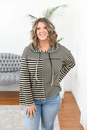 Serena Striped Hoodie Top