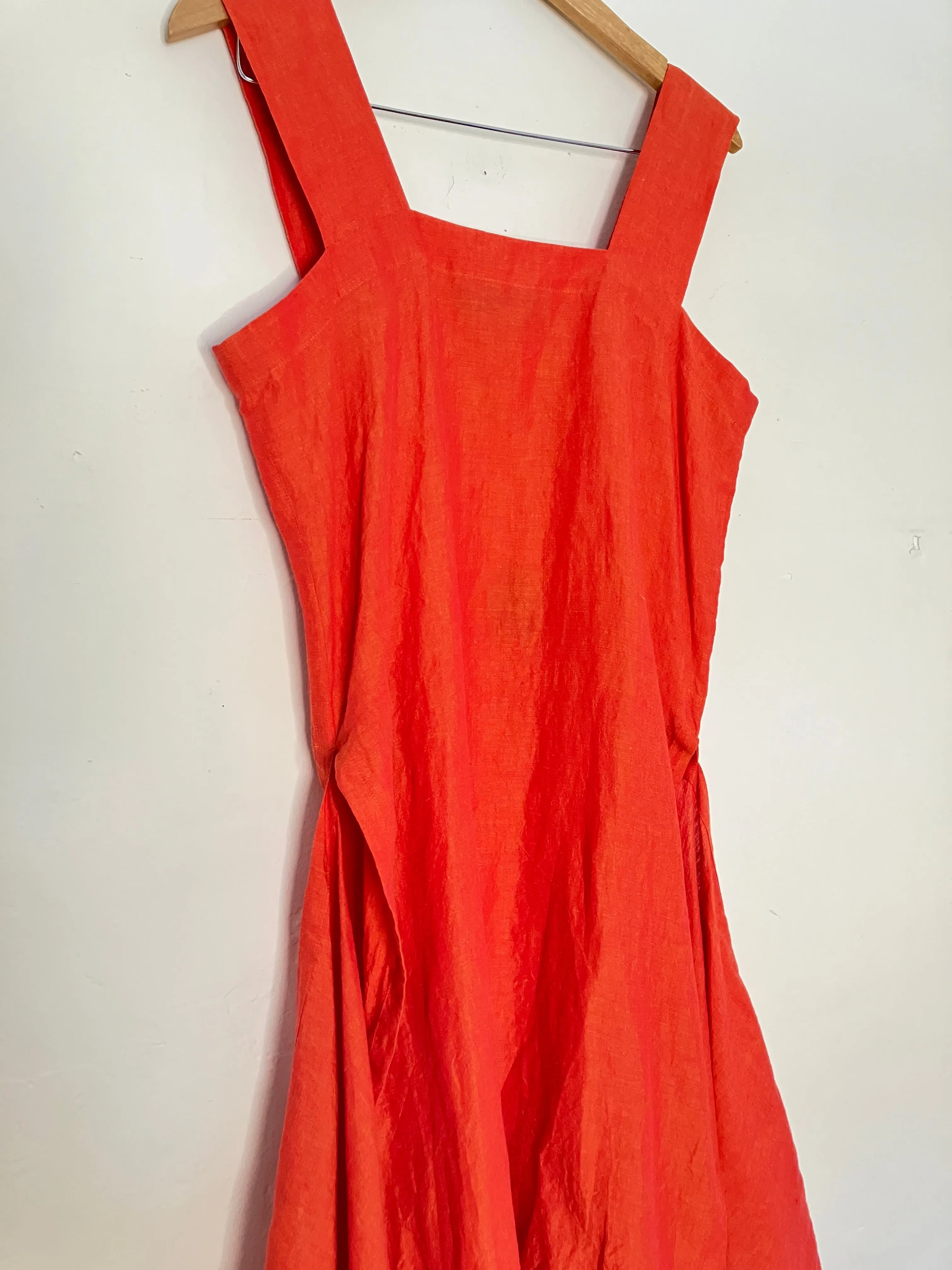 Shirin Guild Blood Orange Linen Wrap Dress