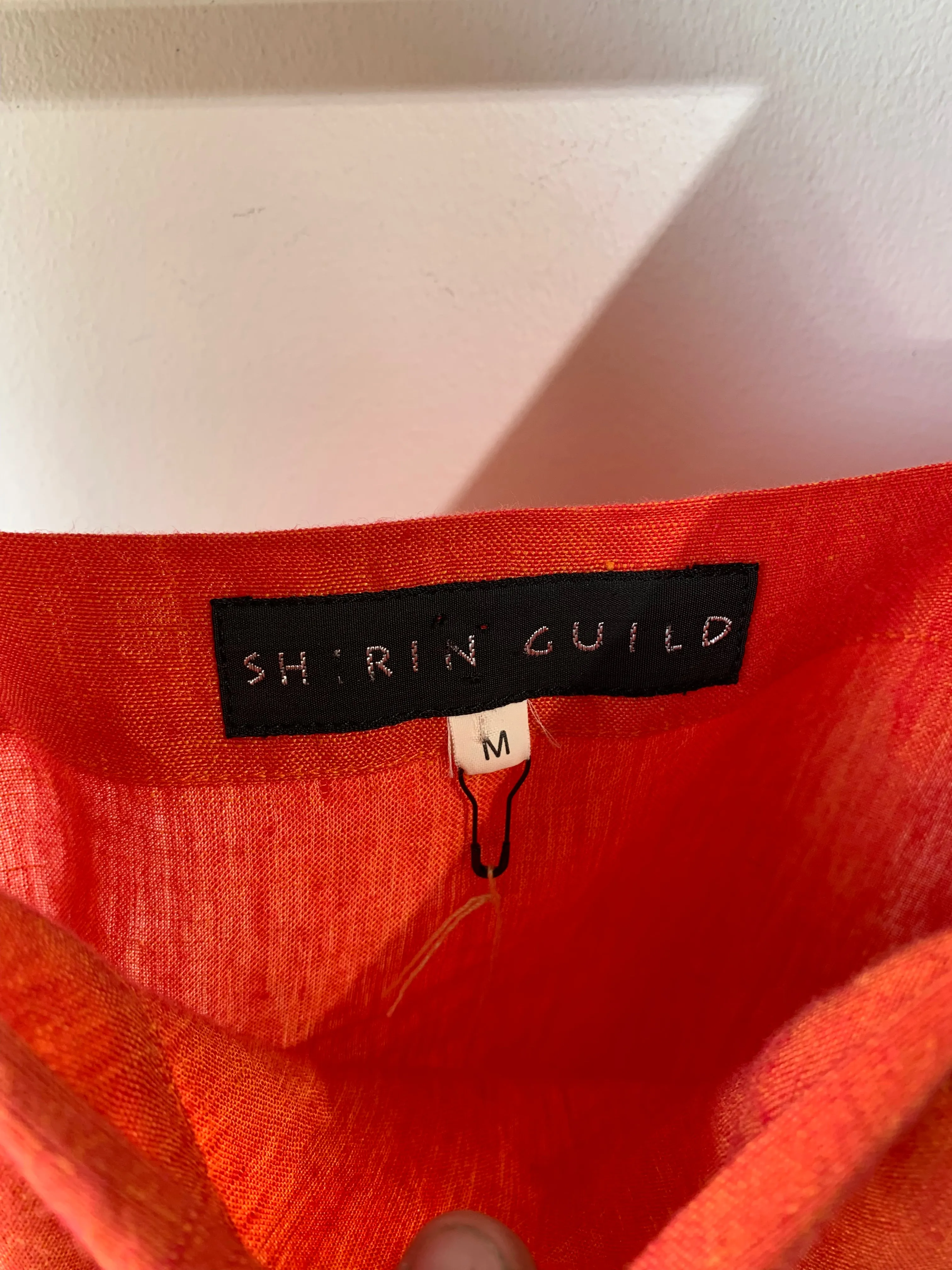Shirin Guild Blood Orange Linen Wrap Dress