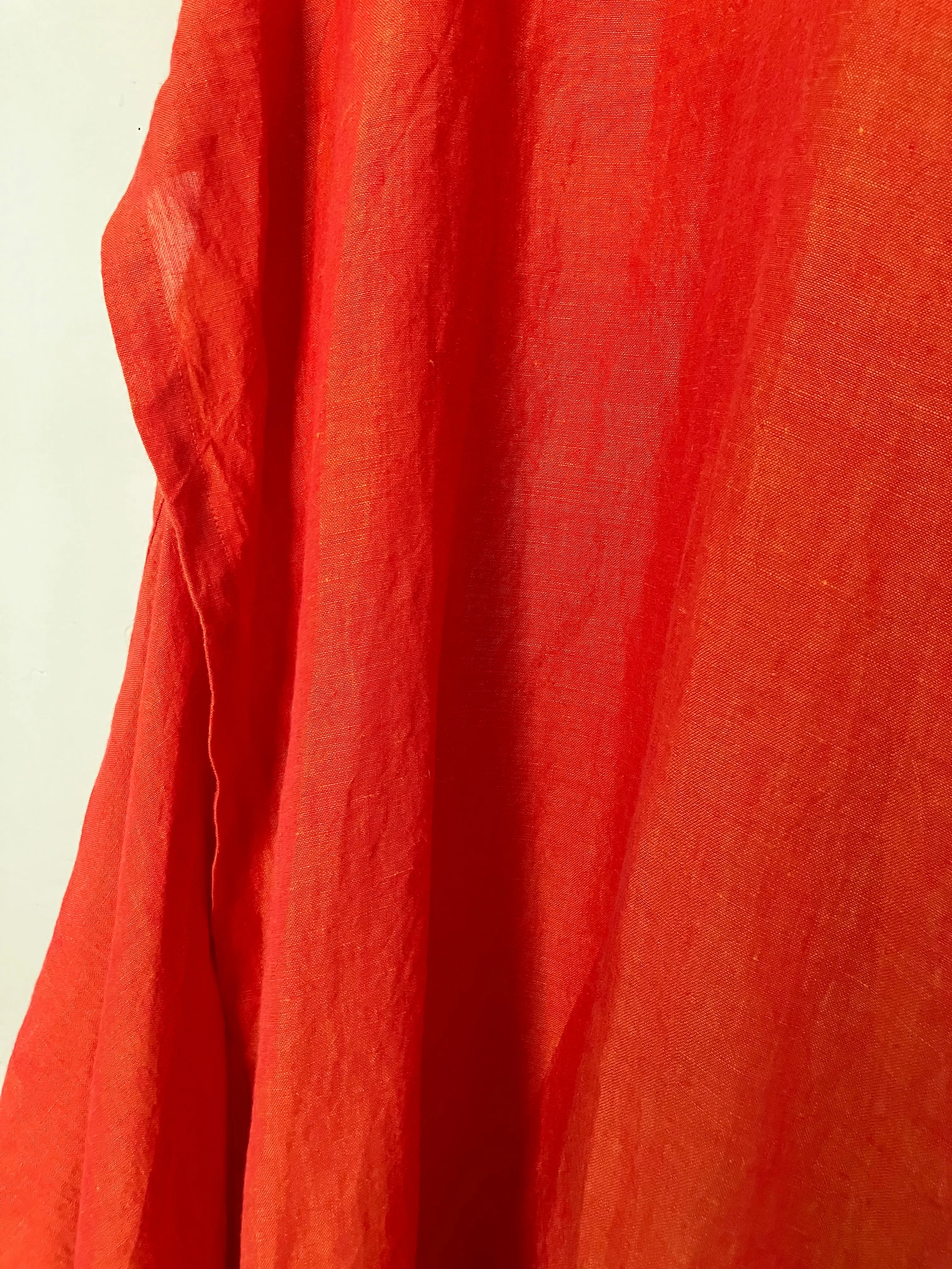 Shirin Guild Blood Orange Linen Wrap Dress