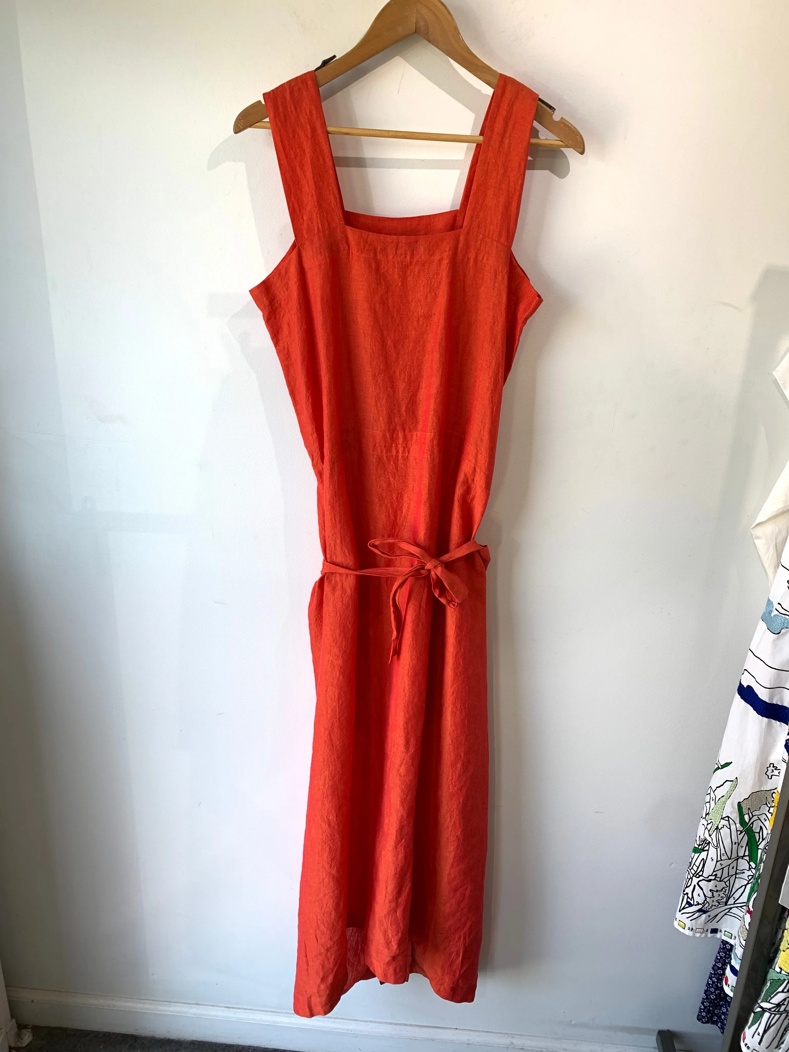 Shirin Guild Blood Orange Linen Wrap Dress