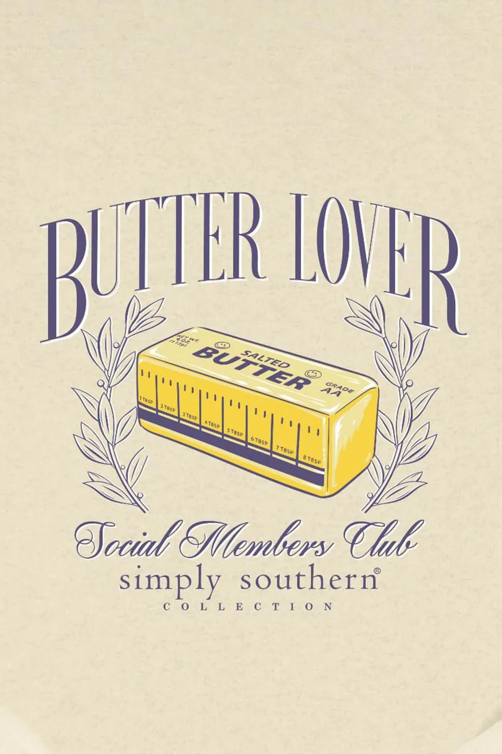 Simply Southern Butter Lover Fleece Sweatshirt for Women in Sand | CREW-BUTTER-SAND