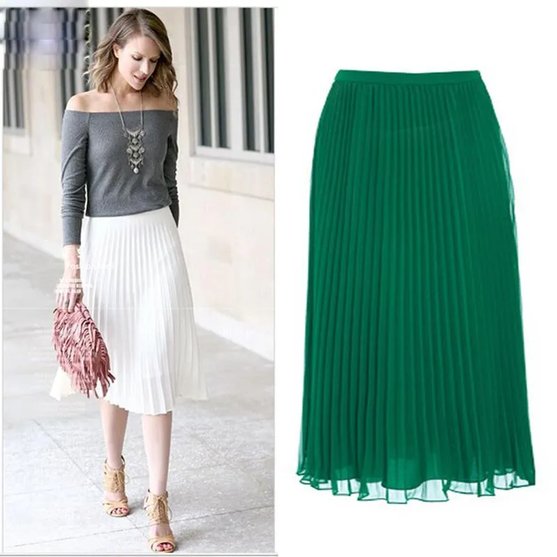 Skylar Pleated Chiffon Skirt