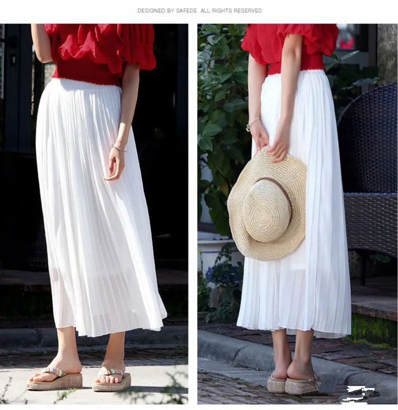 Skylar Pleated Chiffon Skirt
